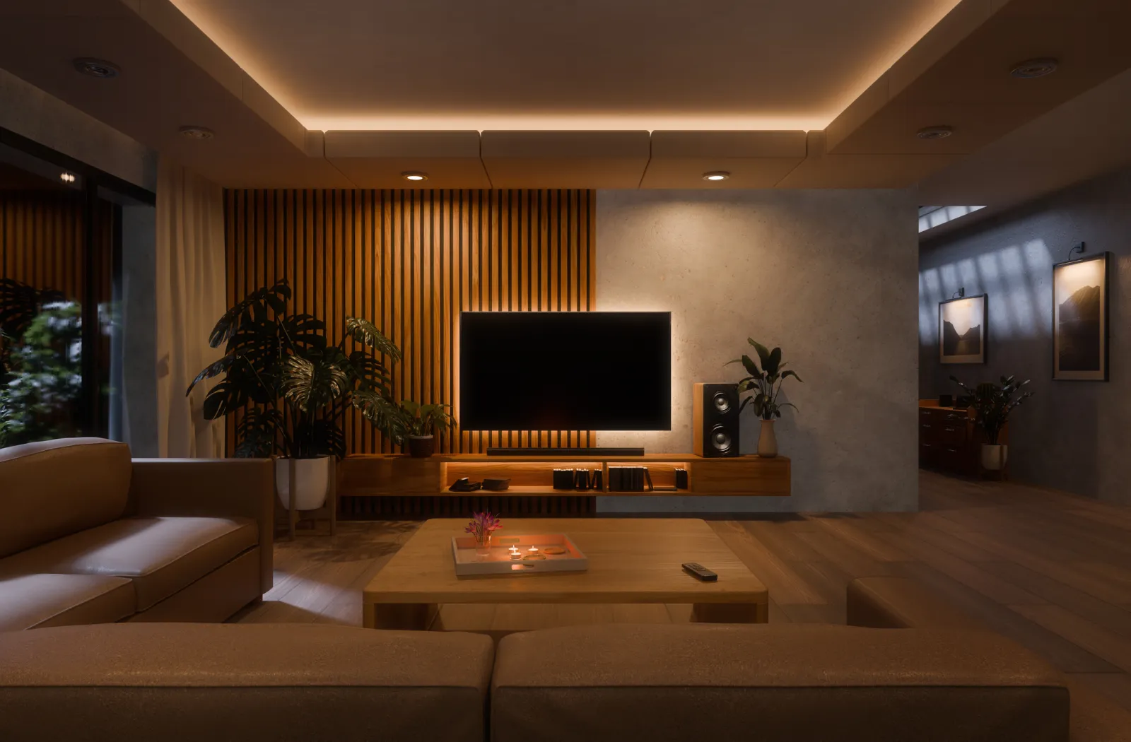 Dark mood living room
